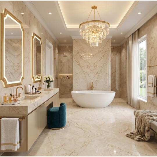 glamour villa kastely furdoszoba burkolat luxus klasszikus elegans bezs krem marvany kohatasu greslap padlolap jarolap padloburkolat.jpg